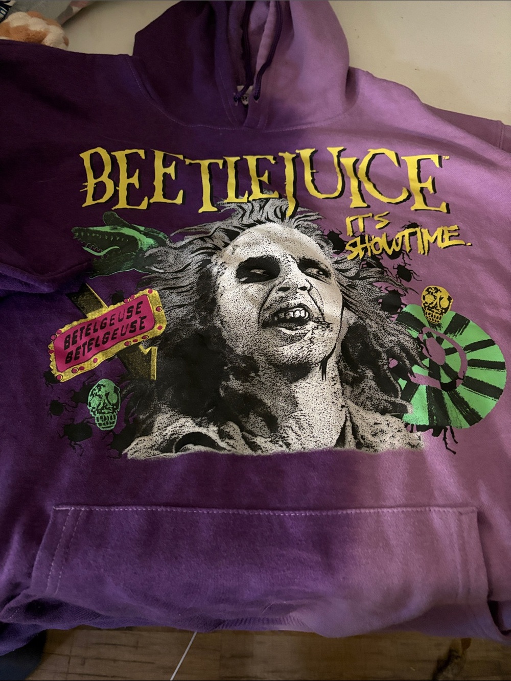 Beetlejuice Purple Graphic Hoodie - It's Showtime